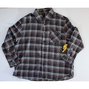 NWT Stanley Workwear Men's Long Sleeve  Flannel XXL NEW 2XL Gray Plaid